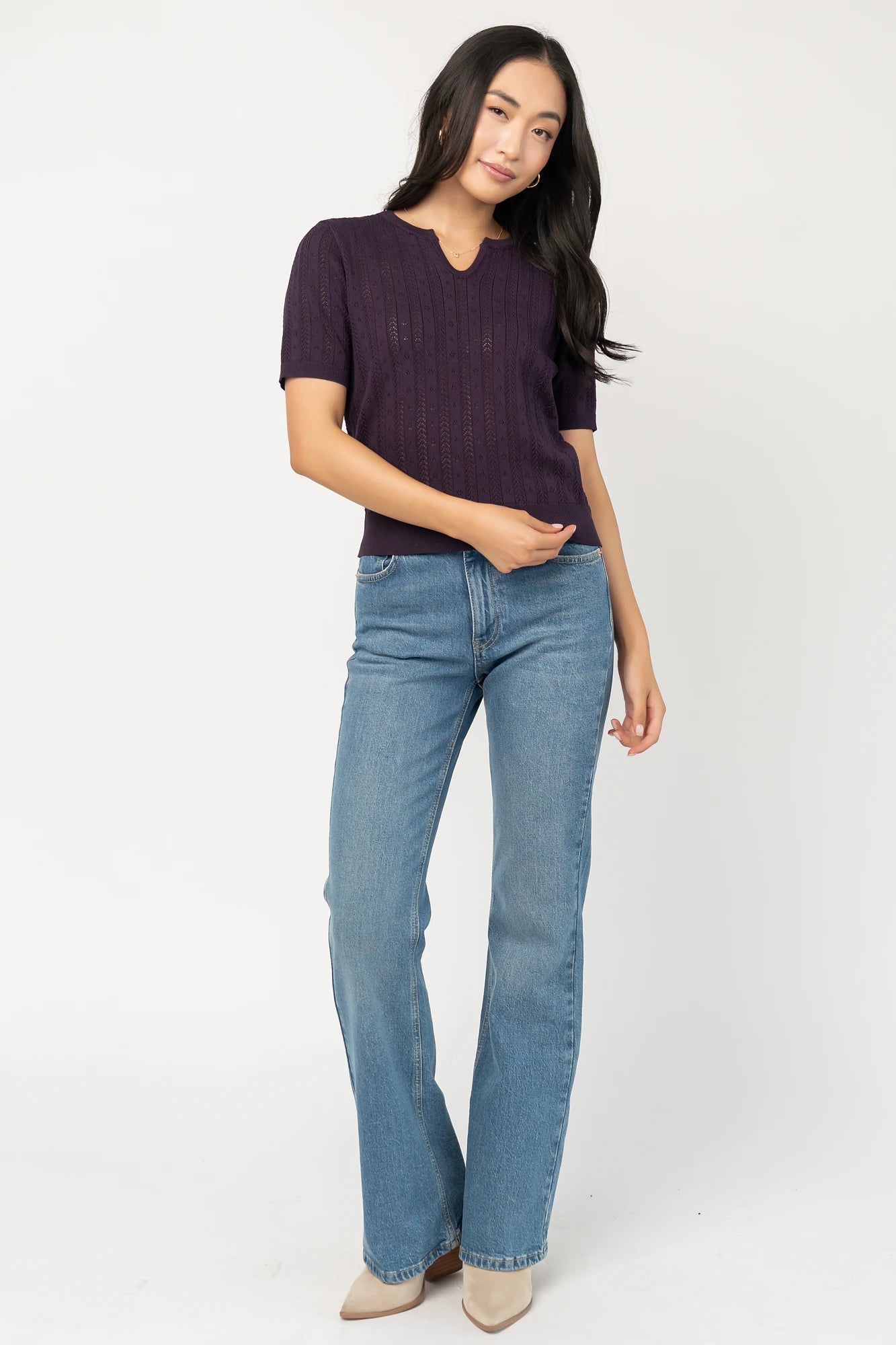 Perry Knit Top | Plum