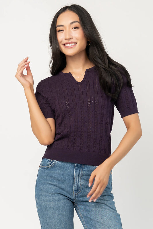 Perry Knit Top | Plum