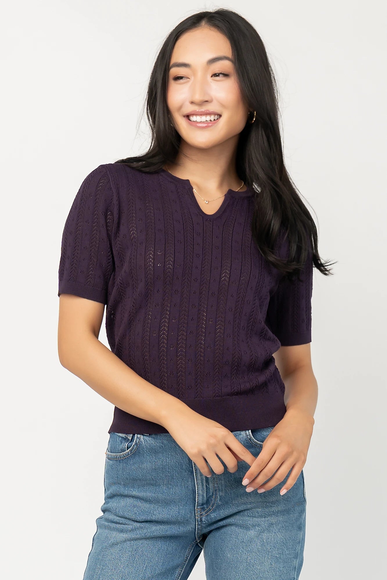 Perry Knit Top | Plum