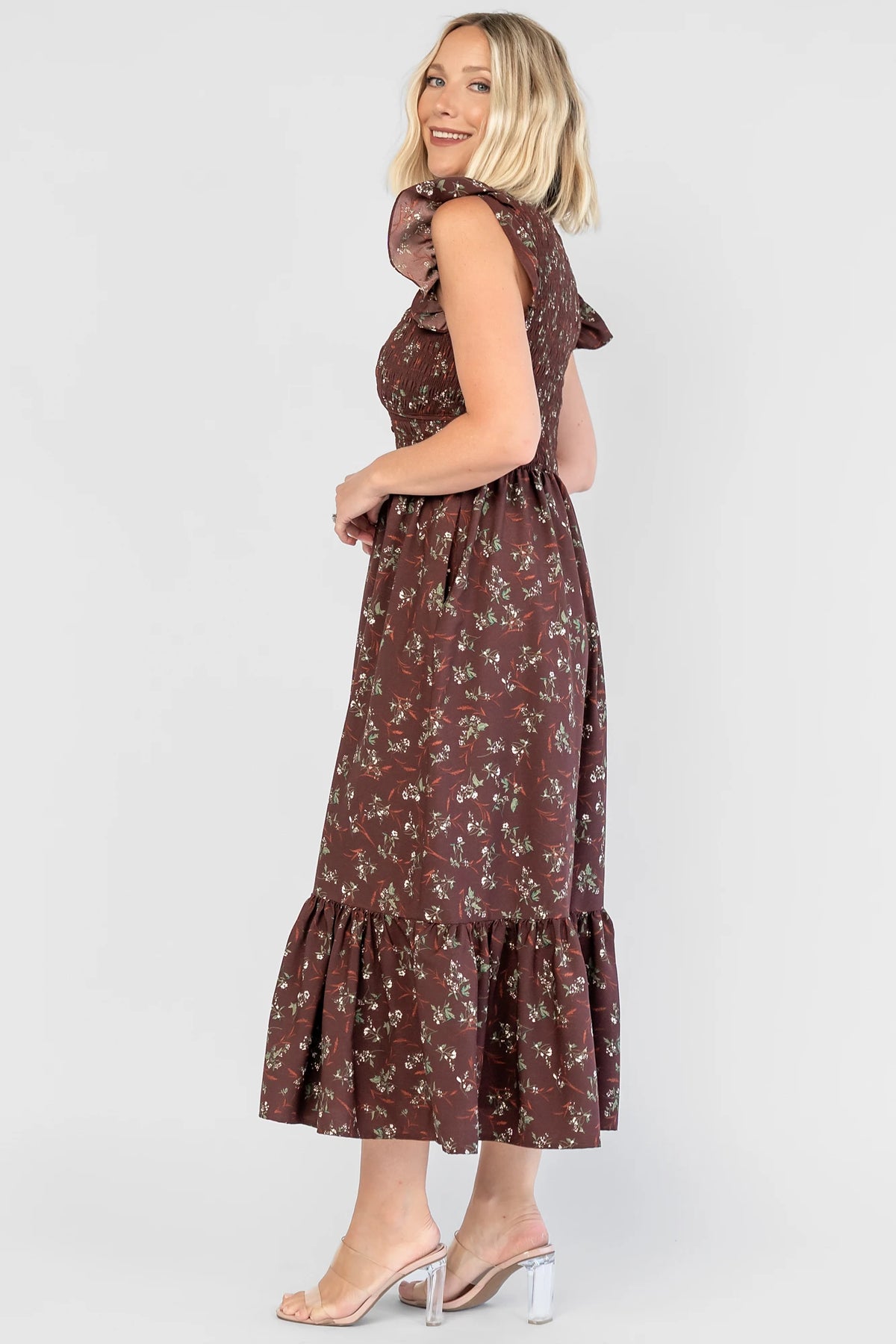 Tilly Smocked Dress | Dark Clove Floral