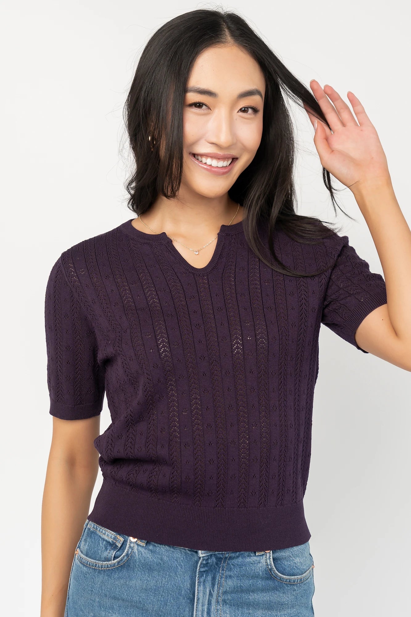 Perry Knit Top | Plum