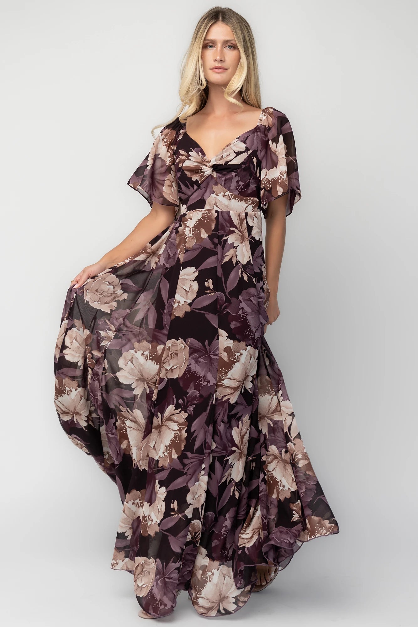 Positano Maxi Dress | Dusty Plum Floral