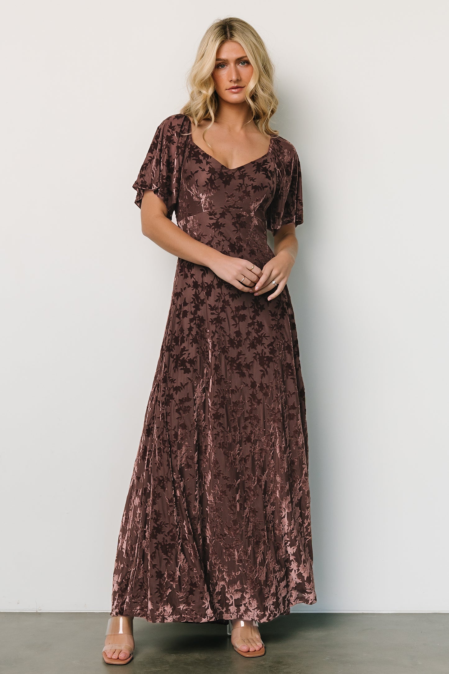 Everley Velvet Maxi Dress | Espresso