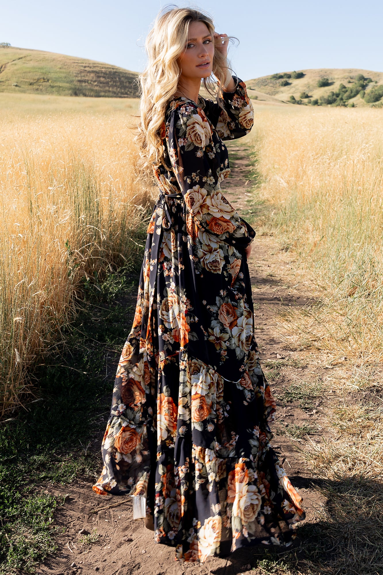 Baltic Born Womens Johanna Maxi Dress | Midnight Floral
