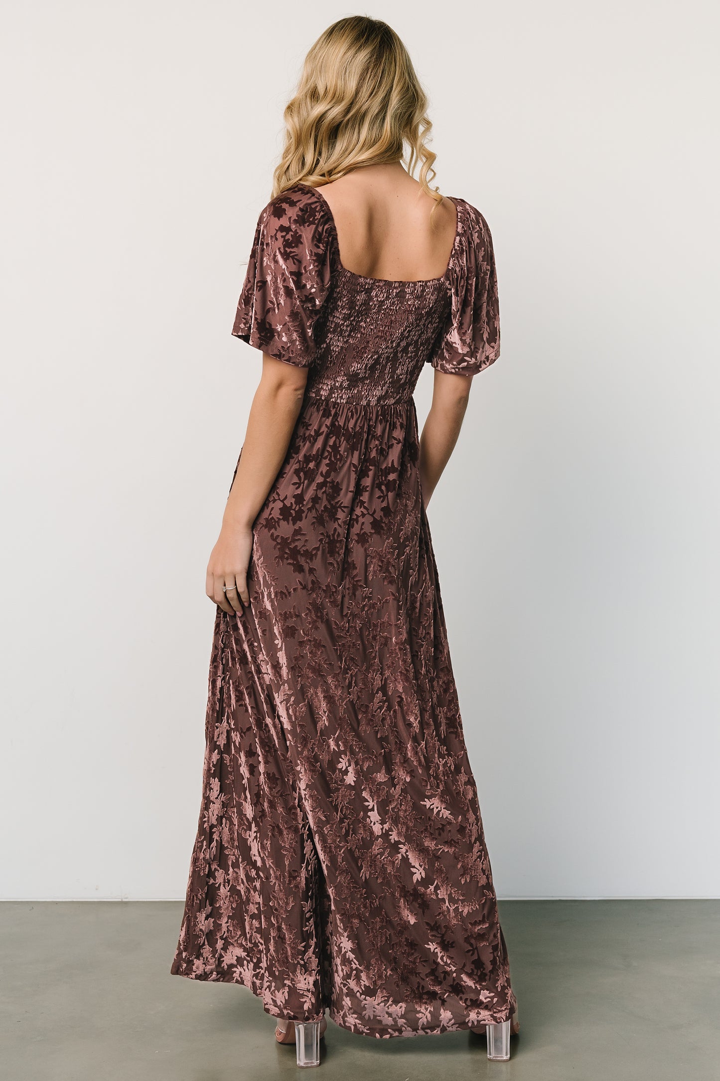 Everley Velvet Maxi Dress | Espresso