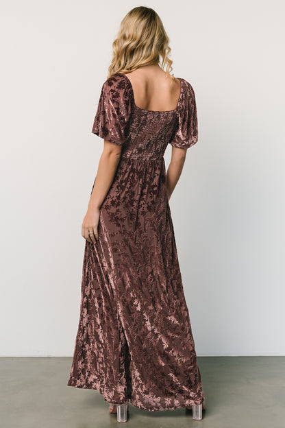 Everley Velvet Maxi Dress | Espresso