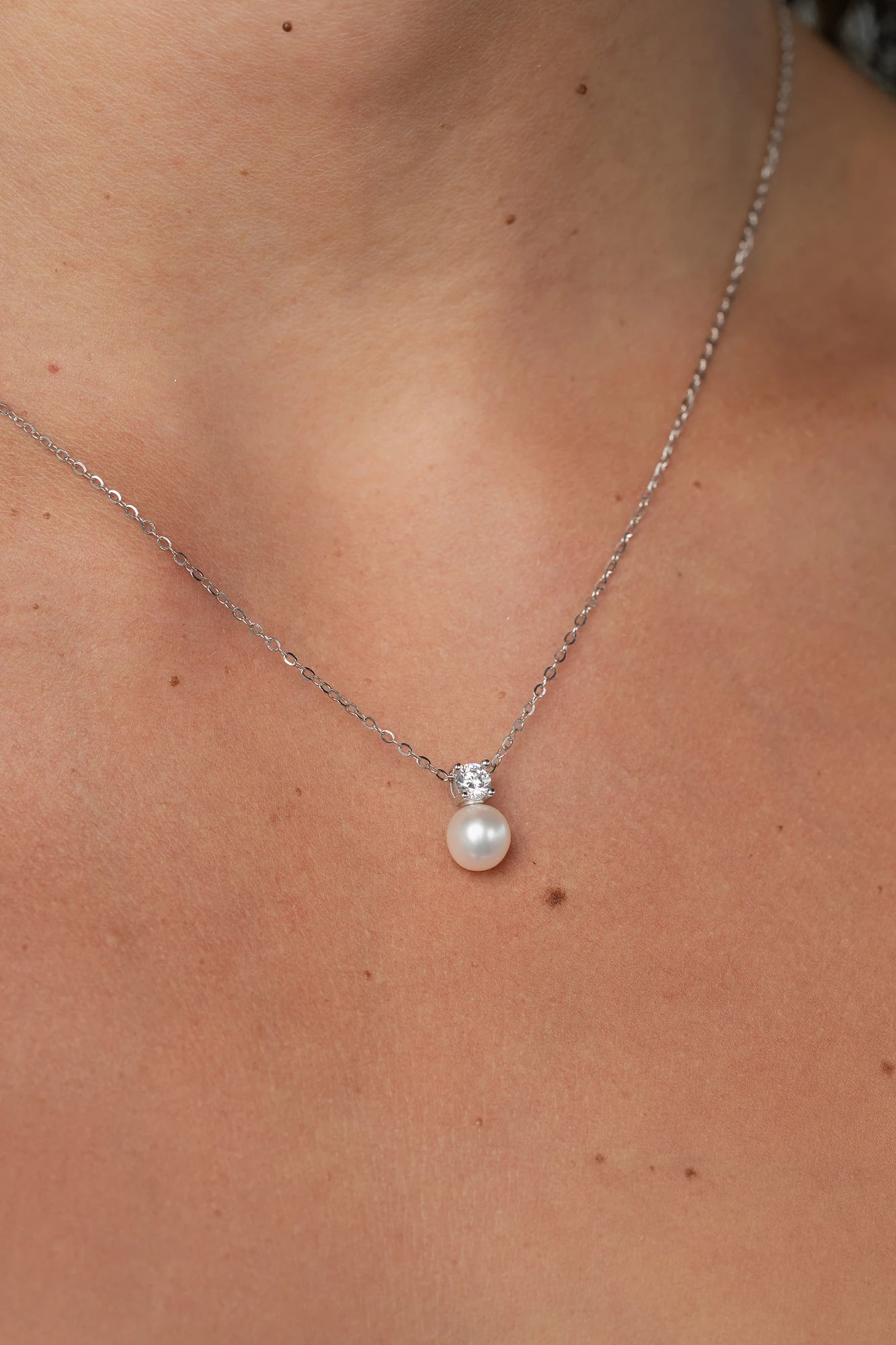 Addilyn Pearl Necklace | Silver