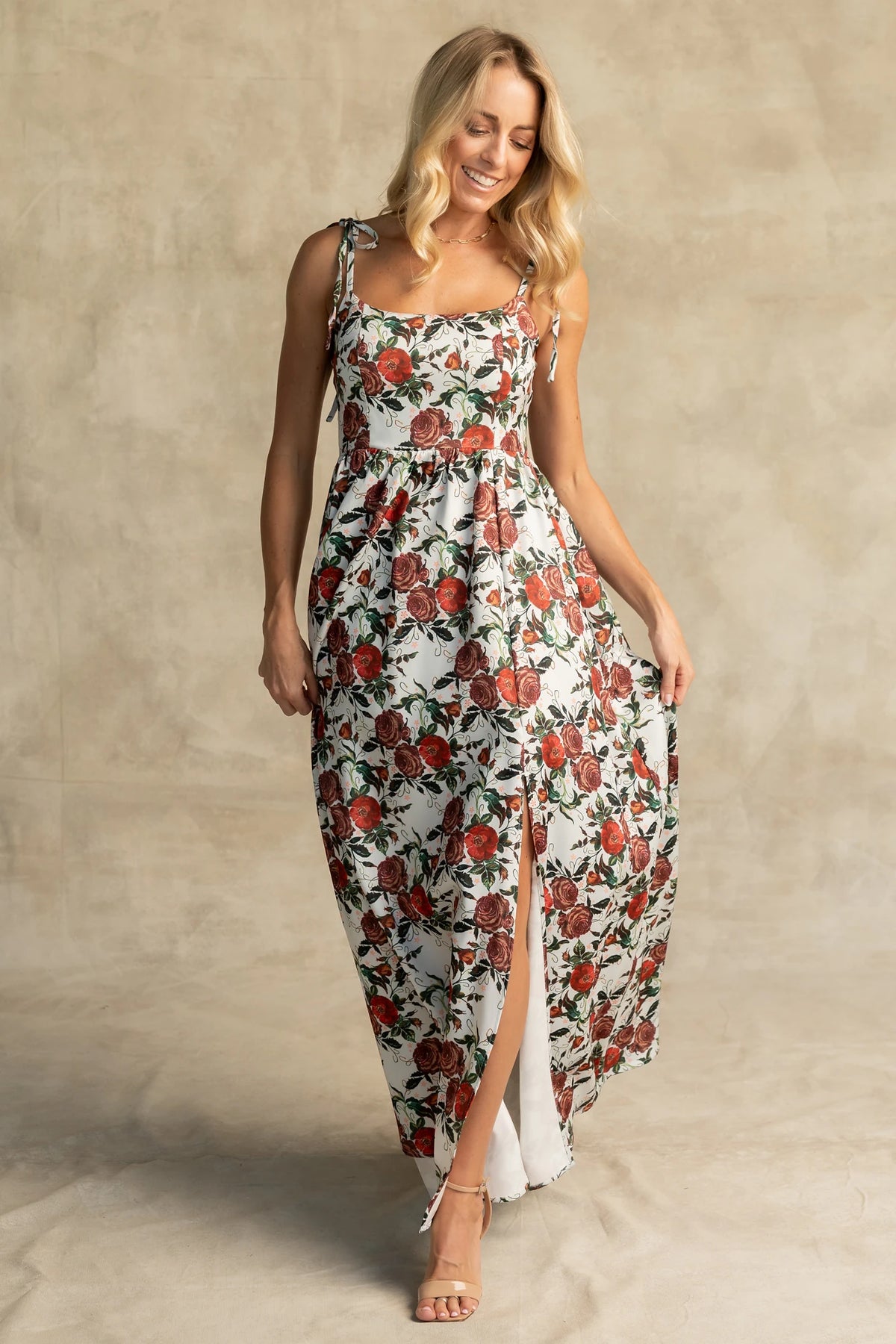 Nadine Maxi Dress | Red + Green Floral