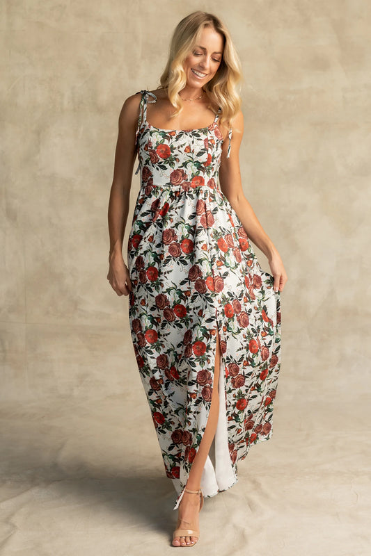 Nadine Maxi Dress | Red + Green Floral
