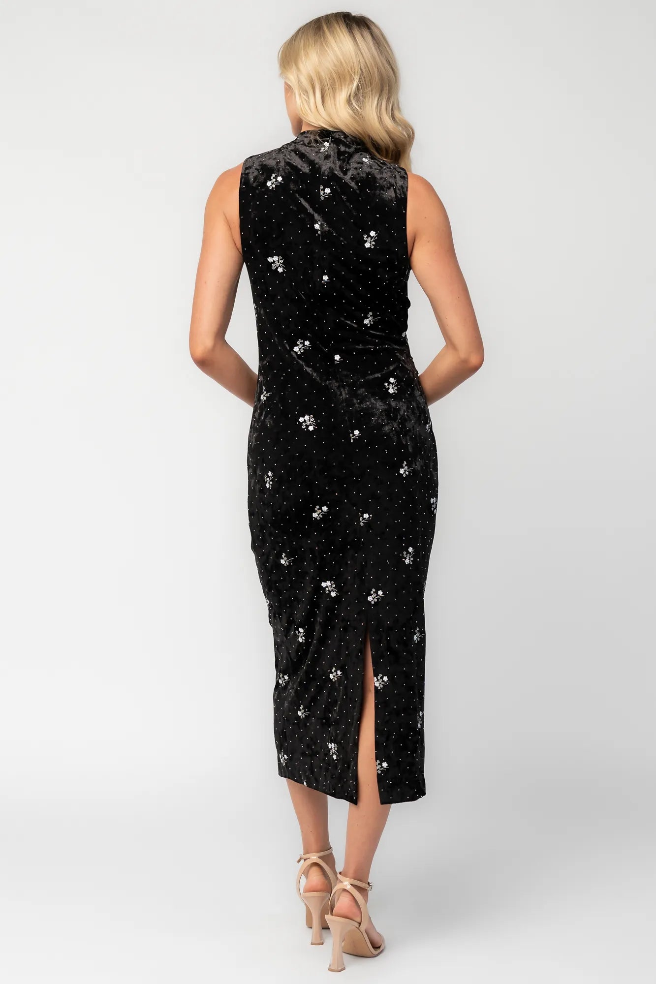 Moonlight Velvet Midi Dress | Black