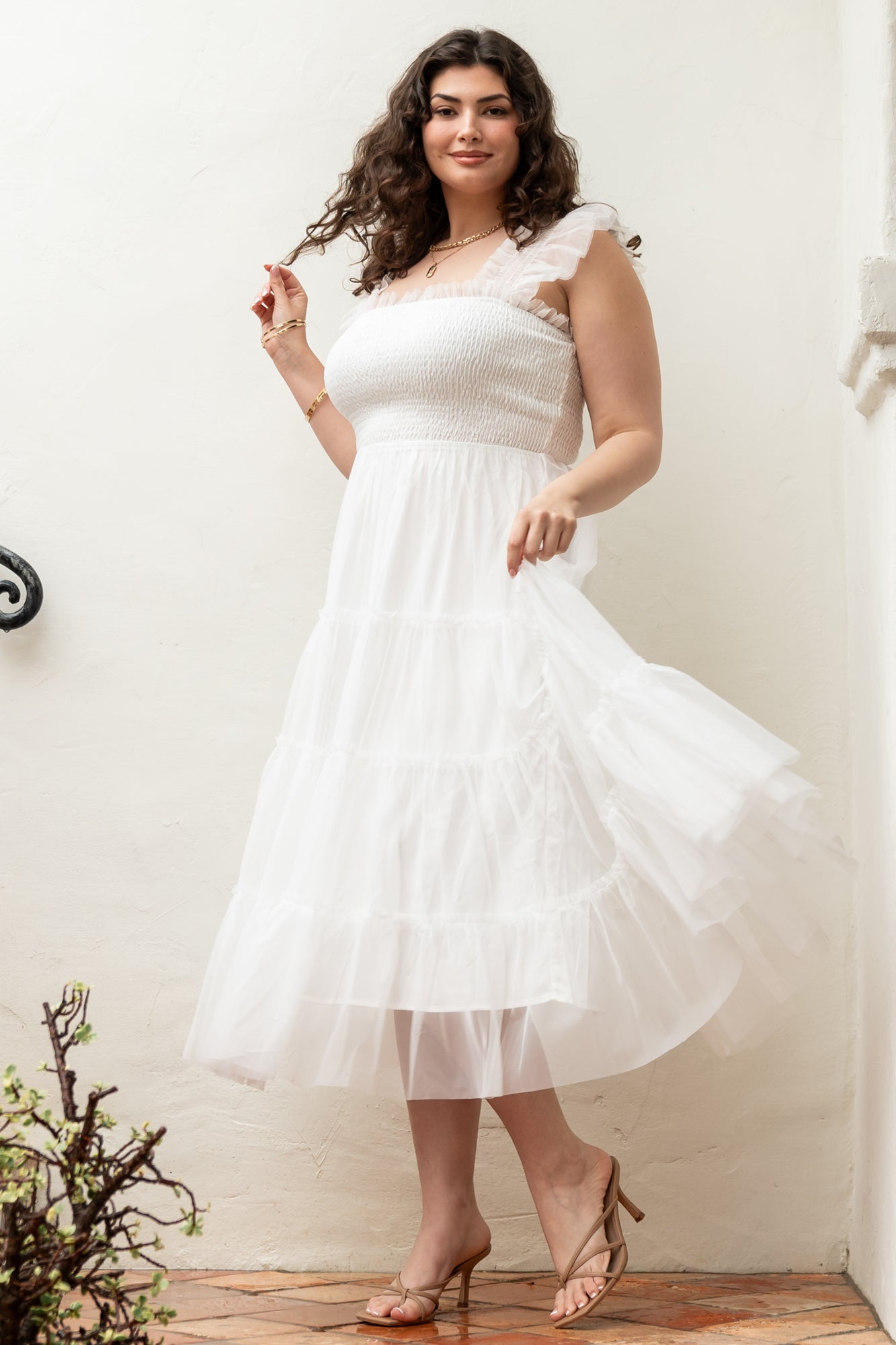 white tulle cocktail dress Sweet A-Line Off-The-Shoulder Little White Tulle Wedding Dresses, Diamond White / 8