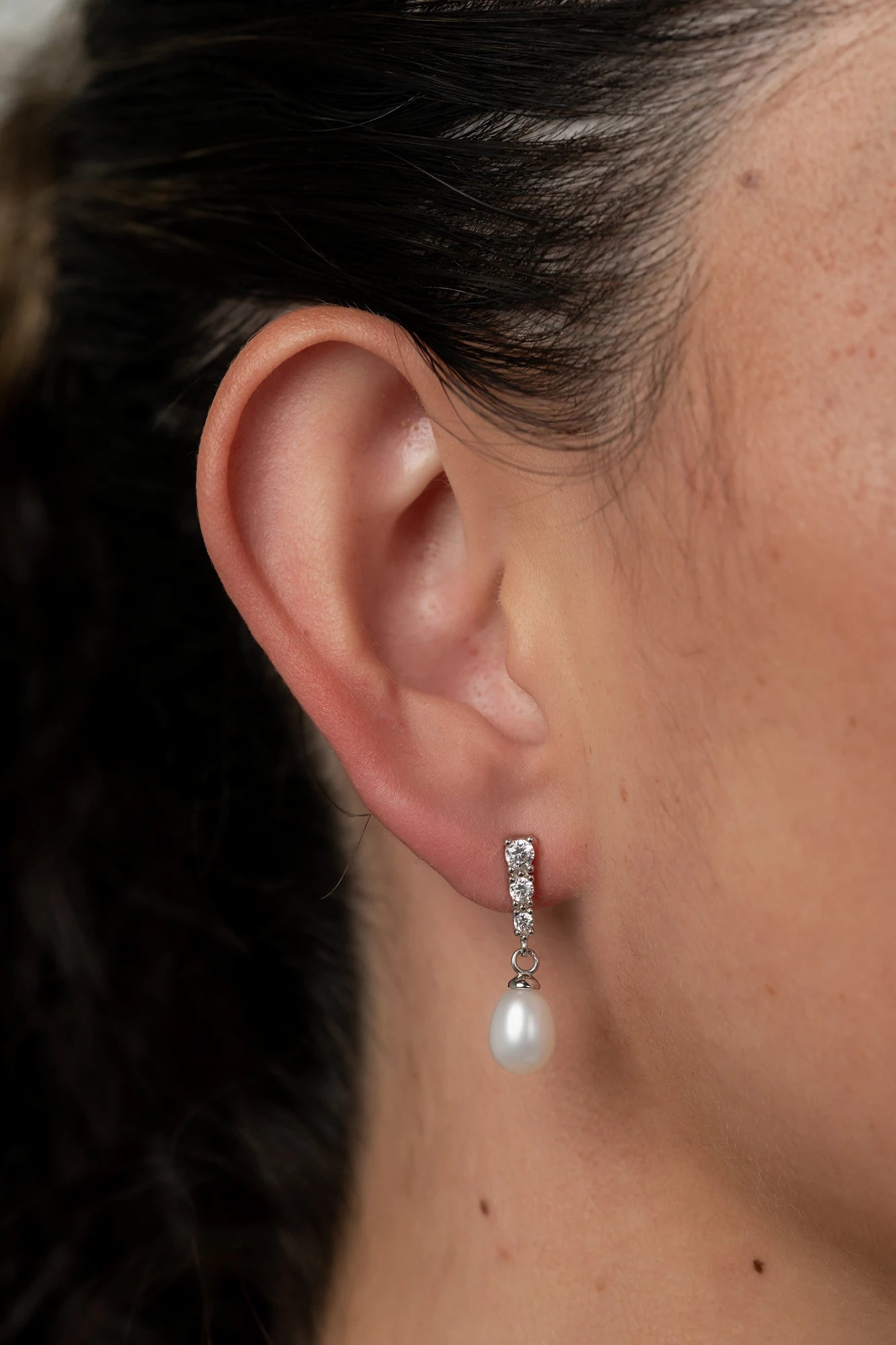 Romona Freshwater Pearl Earrings | Silver