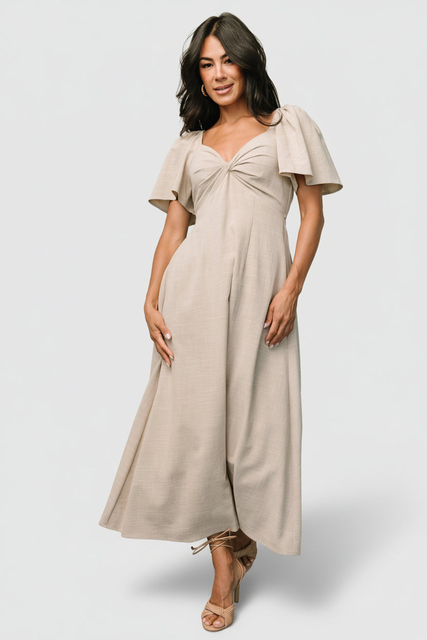 Baltic Born Womens Indie Back Tie Dress | Oatmeal