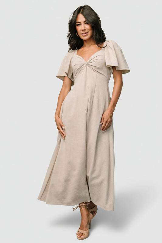 Indie Back Tie Dress | Oatmeal