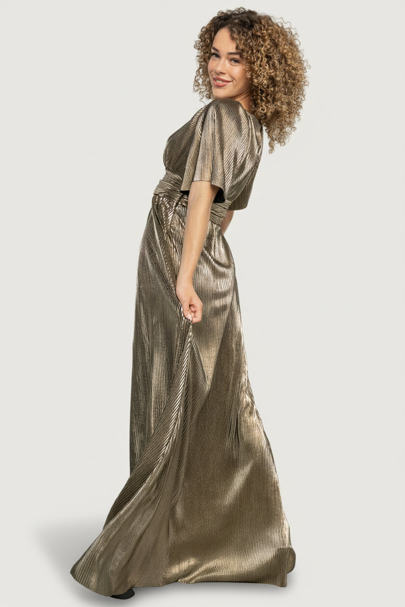 baltic born gold dress Faithfull The Brand Maria Lemon Stripe Smocked Mini Dress main image 0