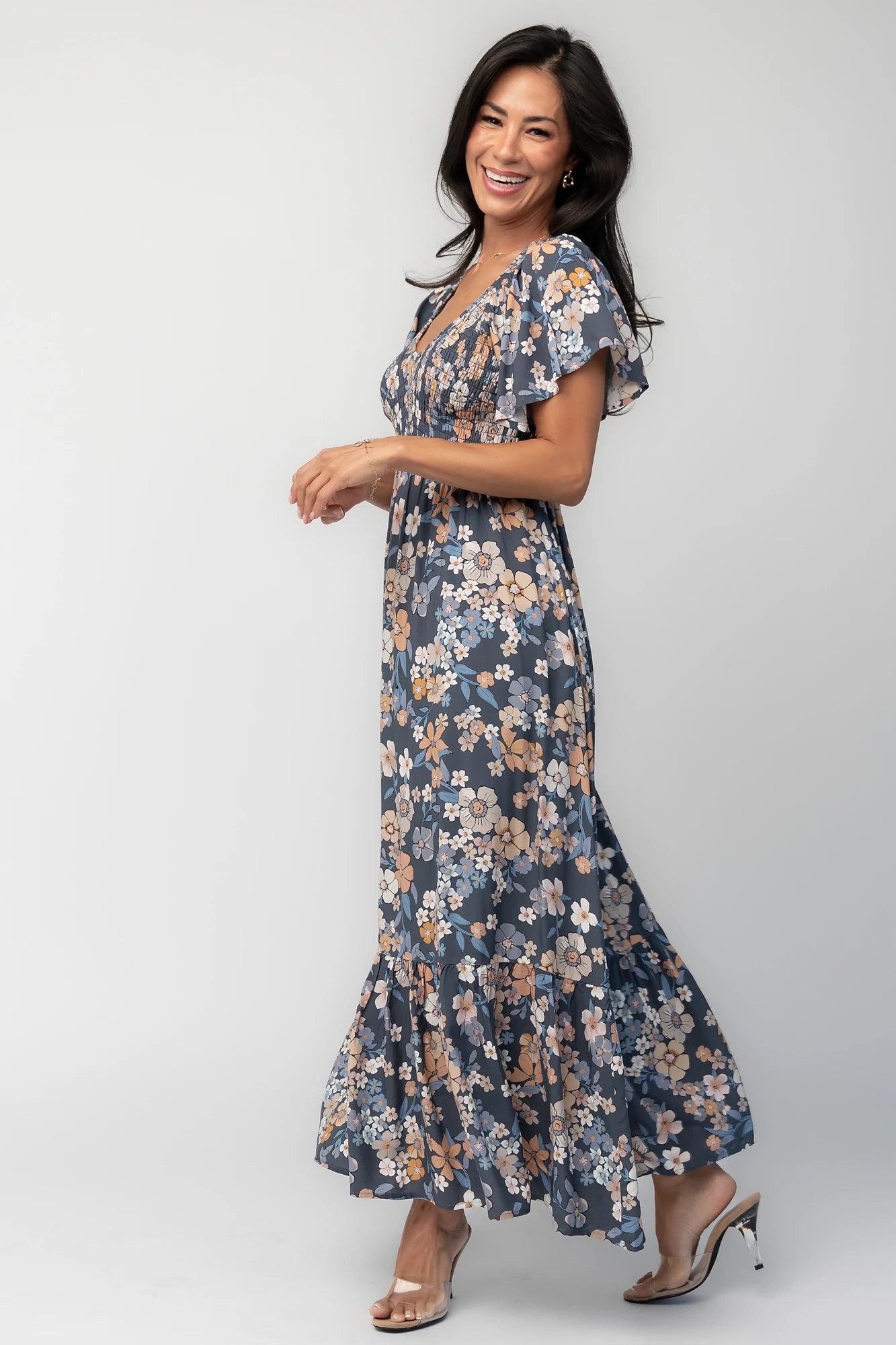 Joanie Smocked Dress | Slate Floral