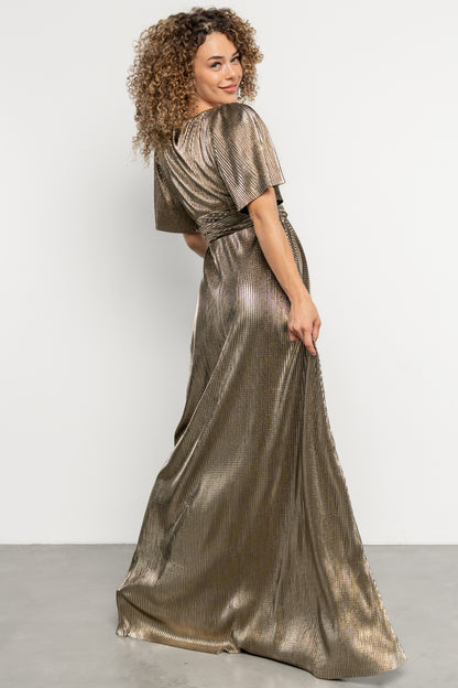 Venetian Pleated Gown | Gold