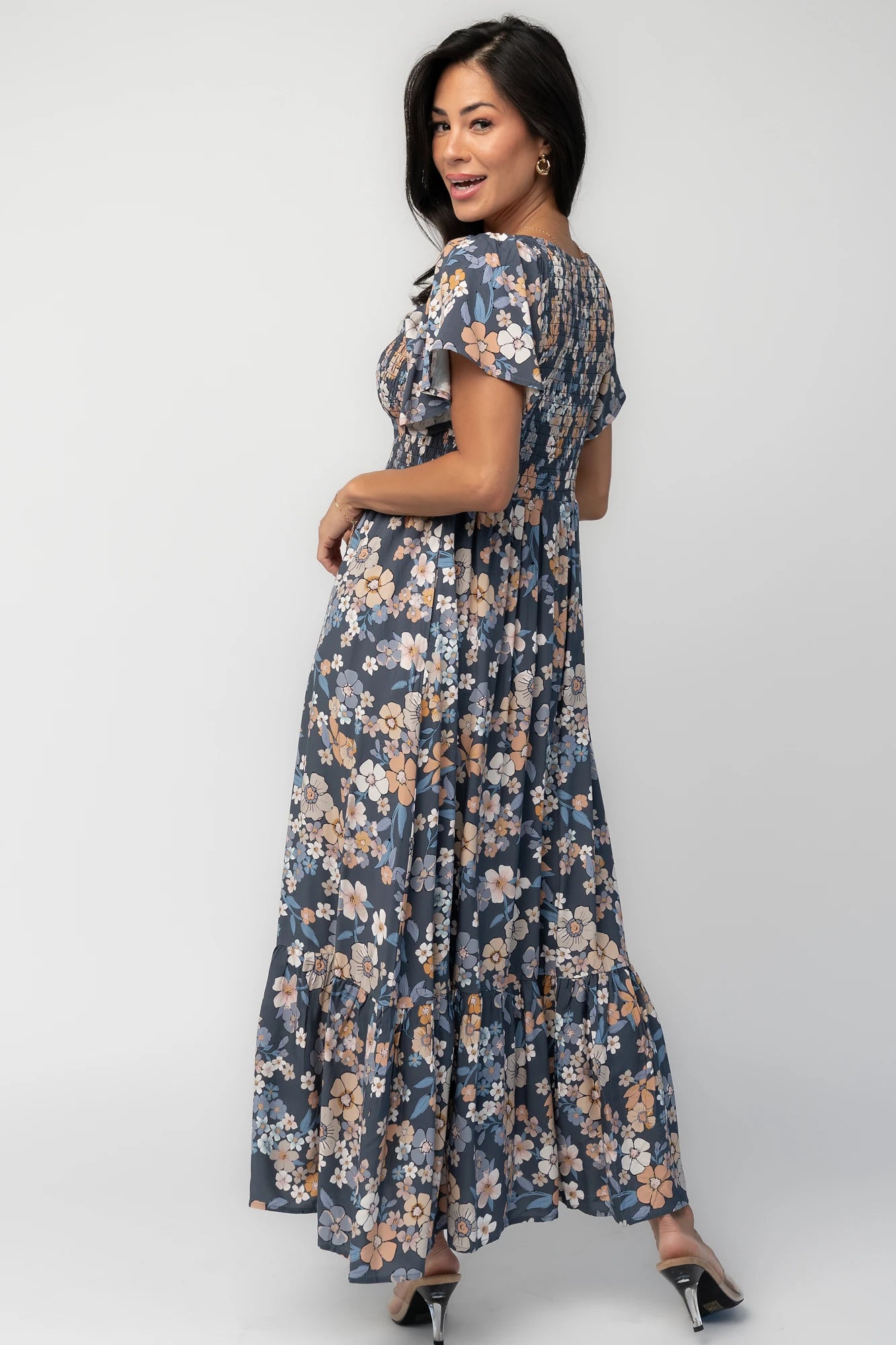 Joanie Smocked Dress | Slate Floral
