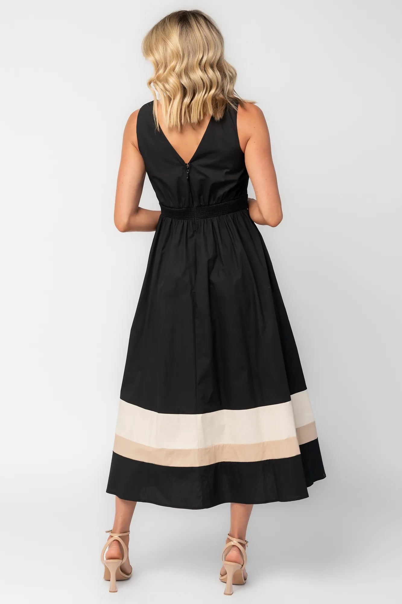 Baltic Born Womens Oxford Midi Dress | Black