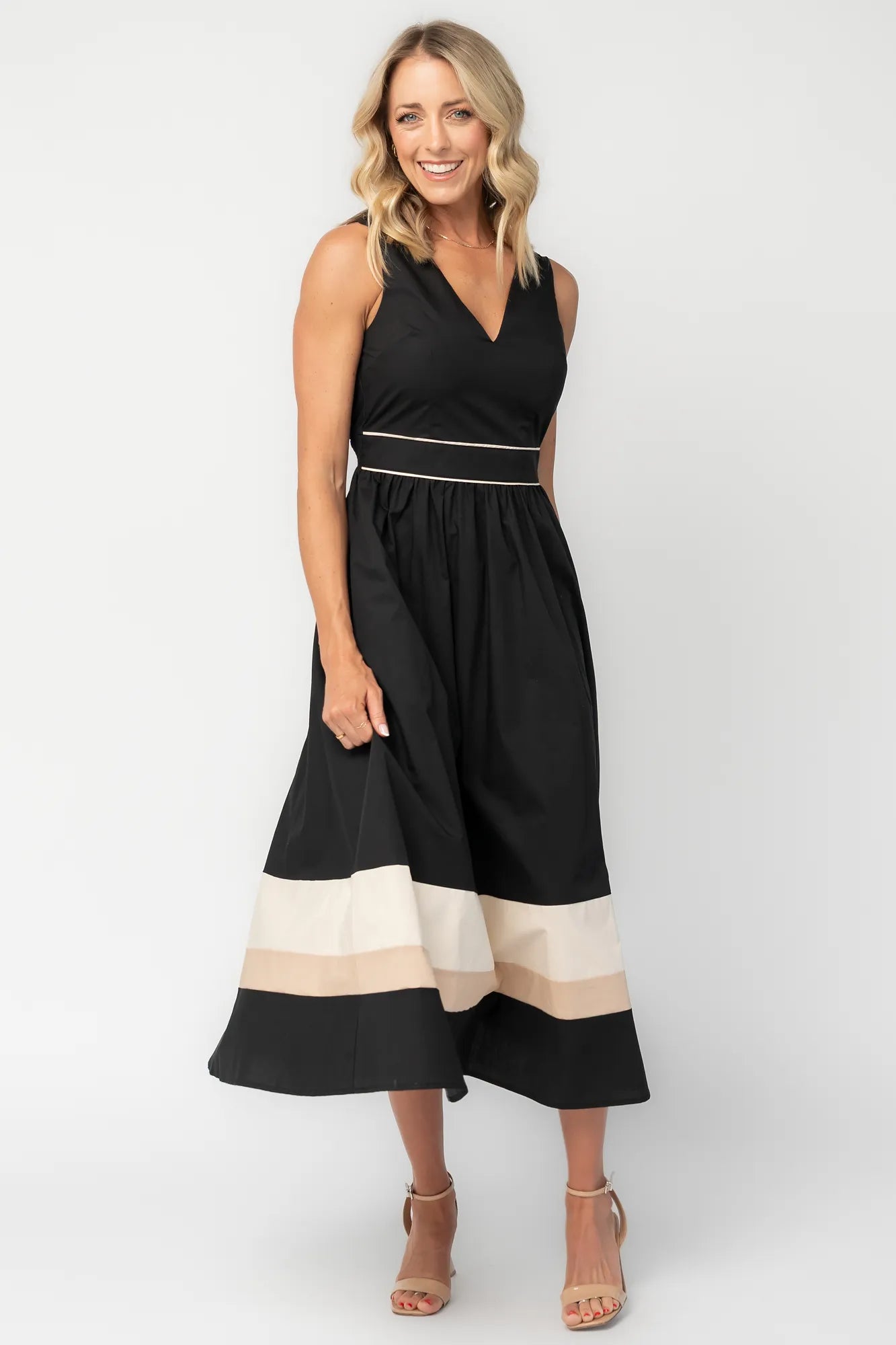 Oxford Midi Dress | Black