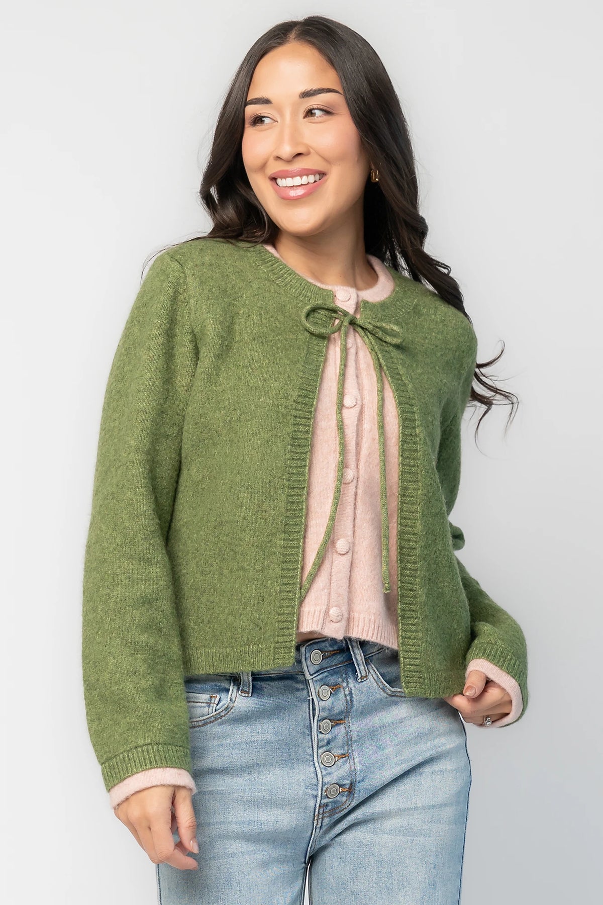 Landry Cardigan | Blush + Green