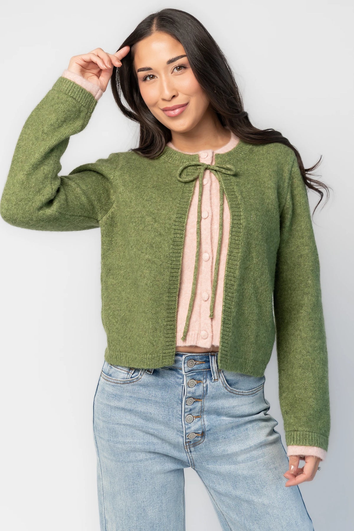Landry Cardigan | Blush + Green