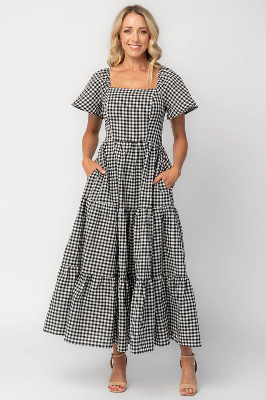 Paley Maxi Dress | Black + White Gingham