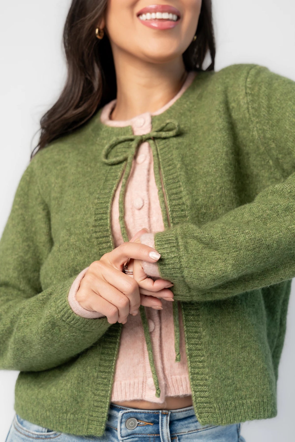 Landry Cardigan | Blush + Green