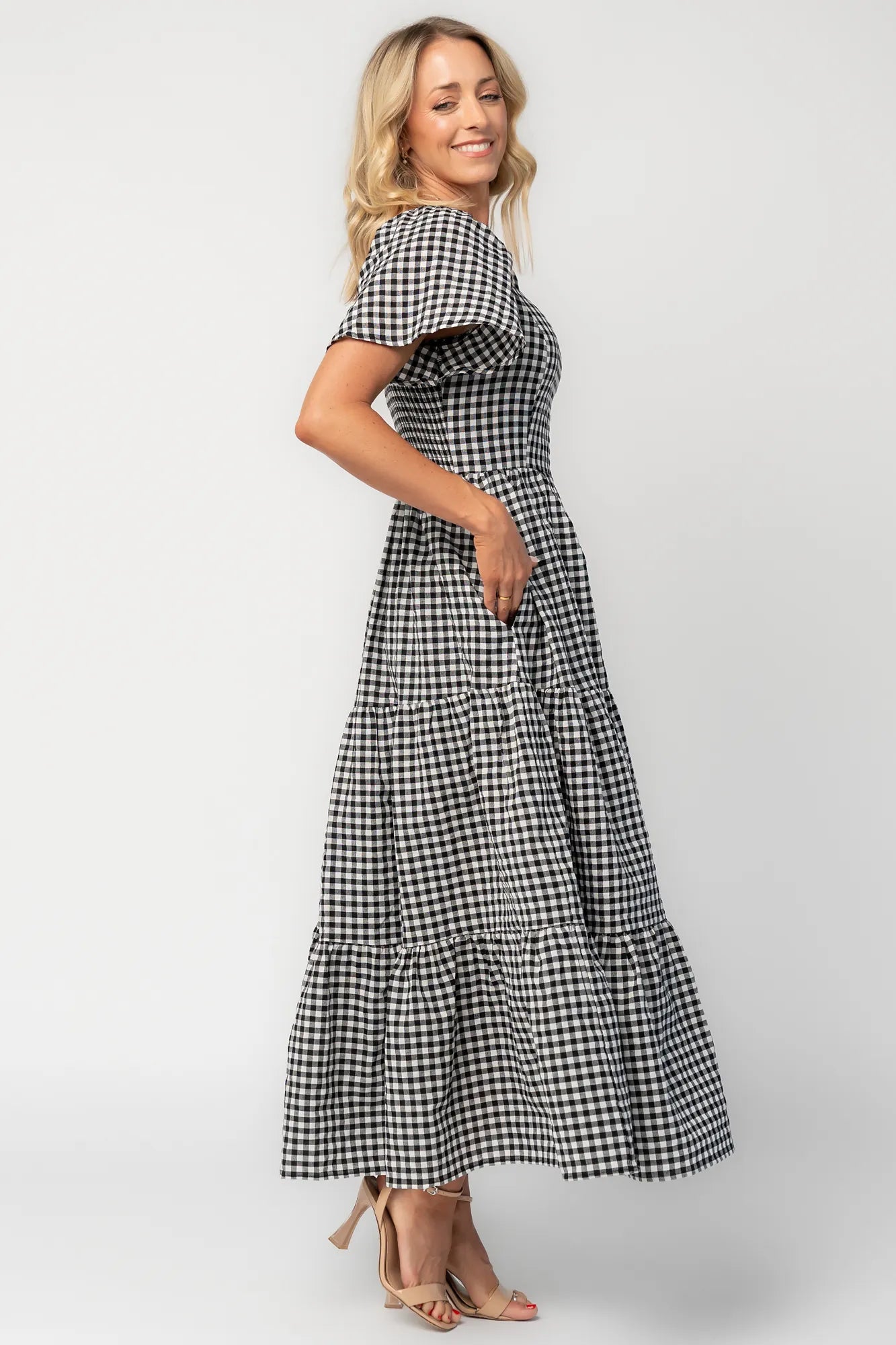 Paley Maxi Dress | Black + White Gingham