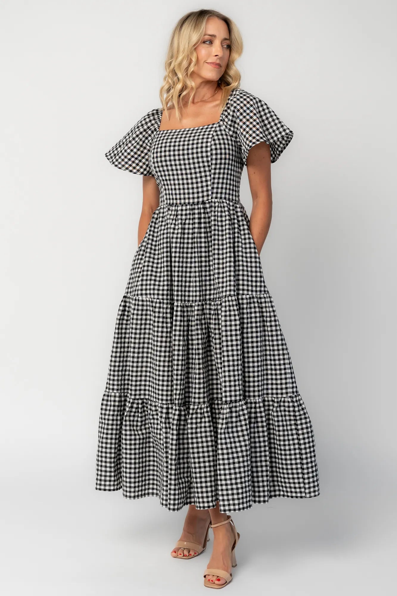 Paley Maxi Dress | Black + White Gingham
