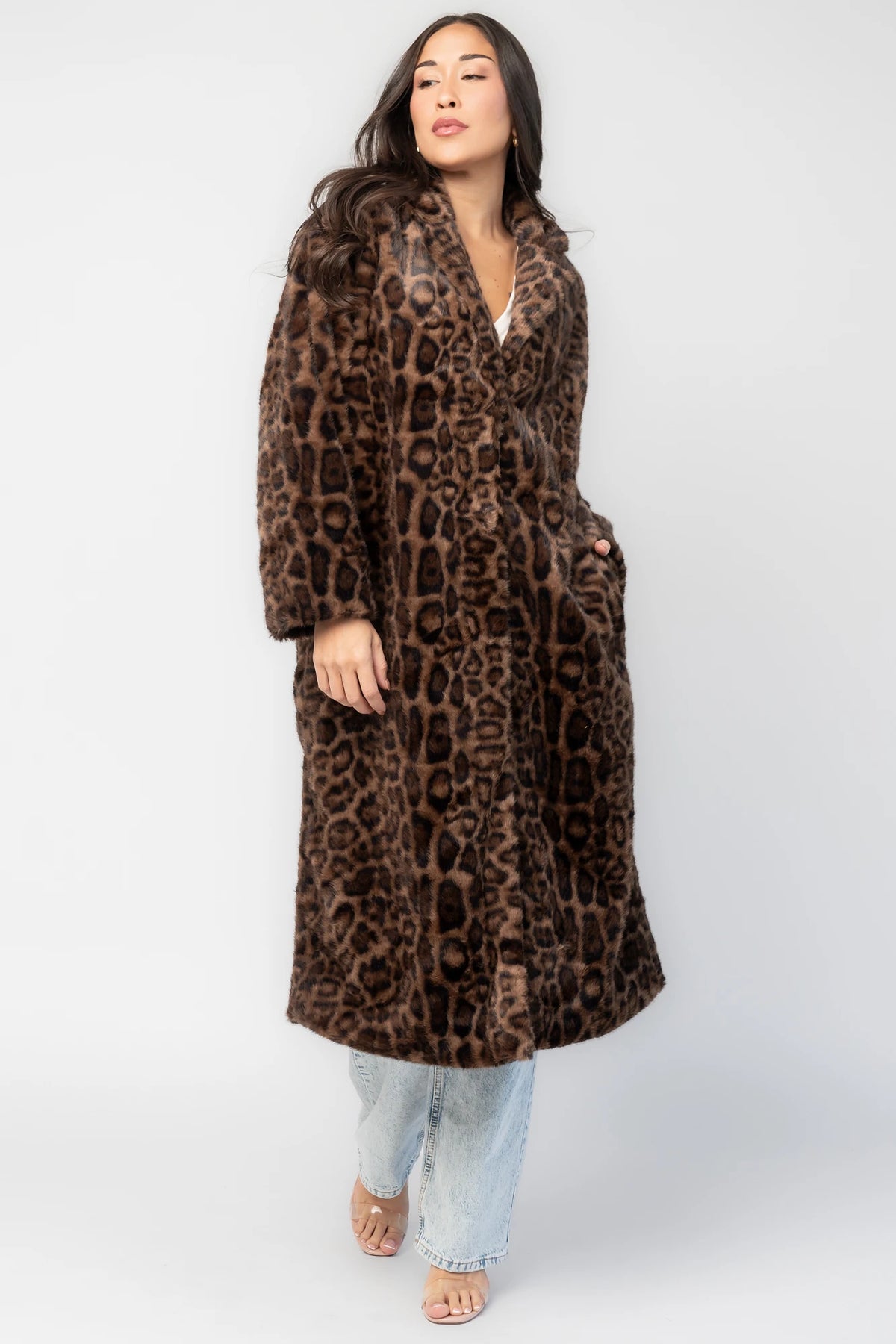 Novalie Coat | Brown Leopard Print