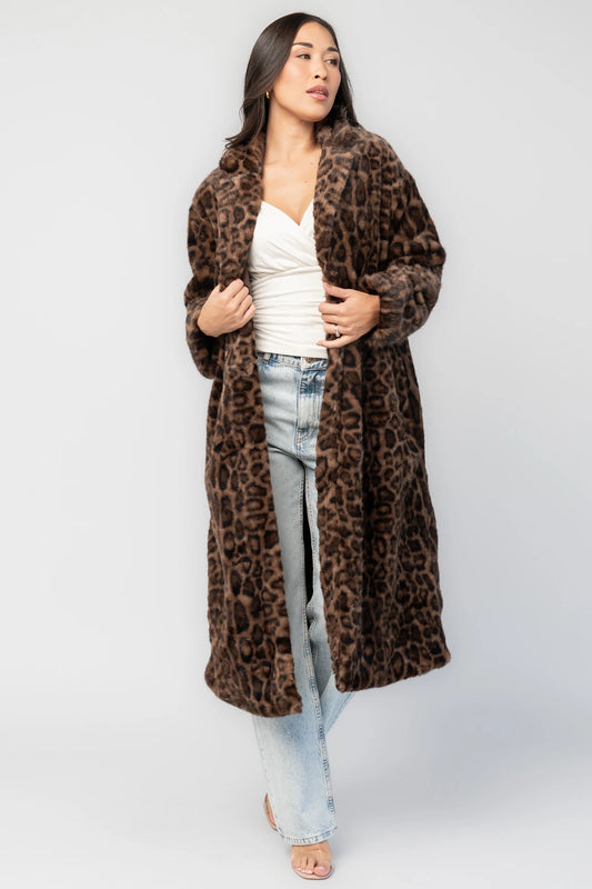 Novalie Coat | Brown Leopard Print