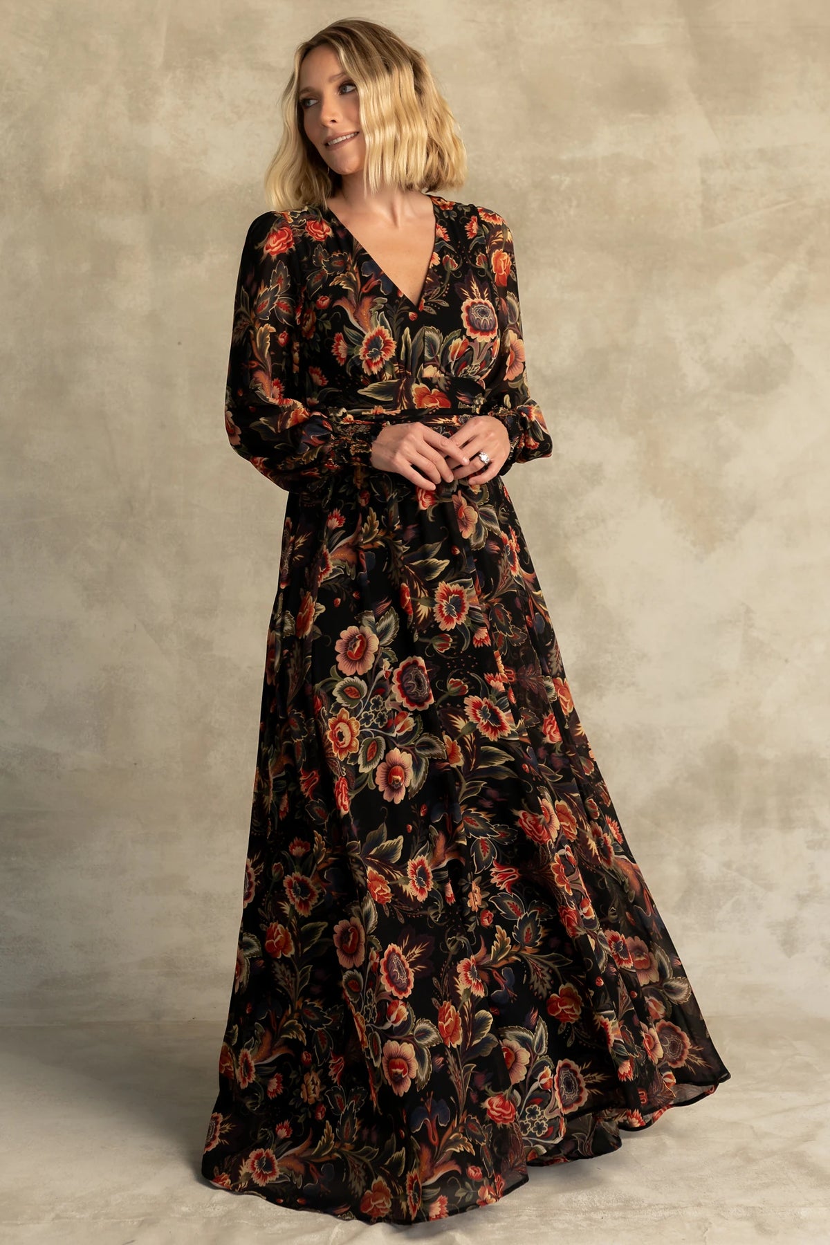 Hera Maxi Dress | Black Multi Print