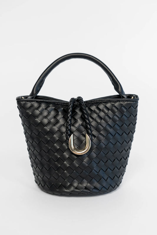 Annette Woven Tote Bag | Black