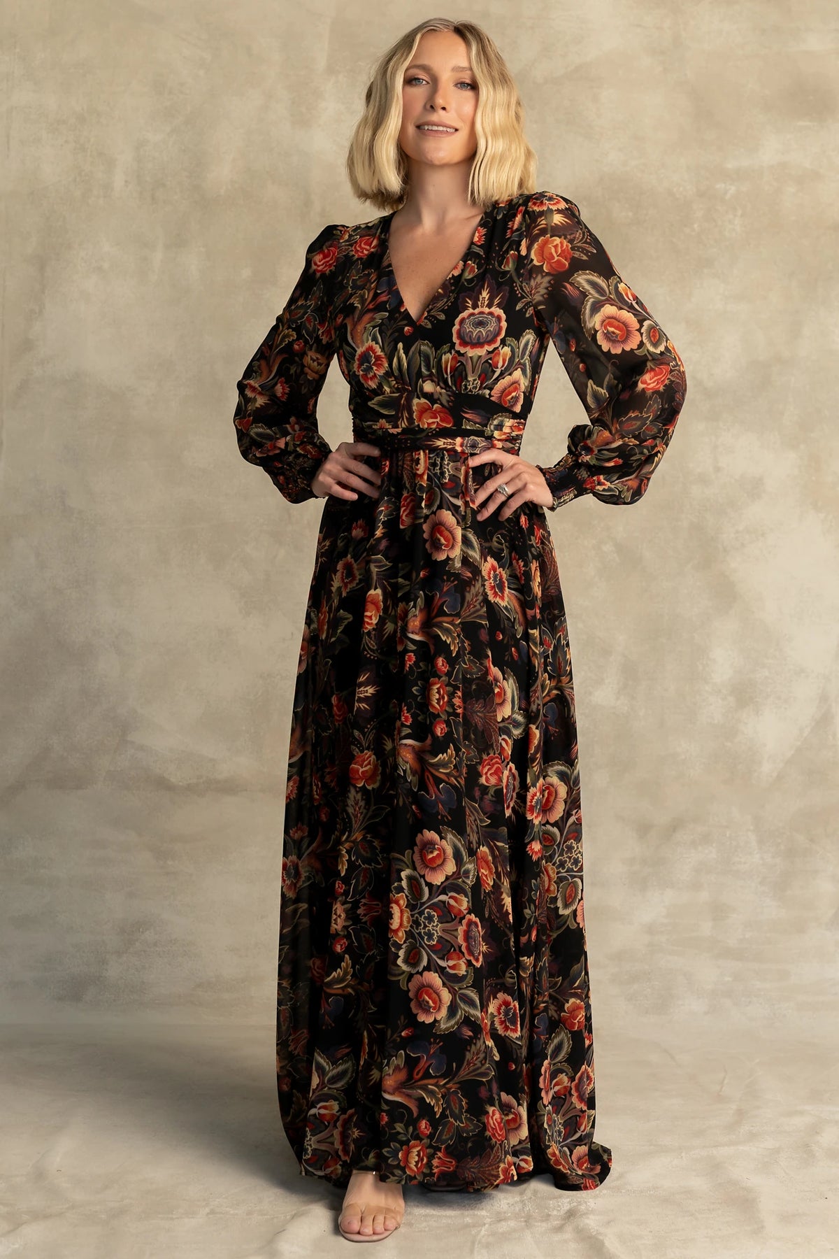 Hera Maxi Dress | Black Multi Print