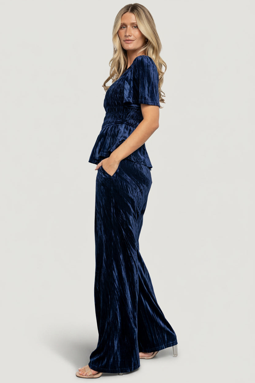 Elin Velvet Set | Navy