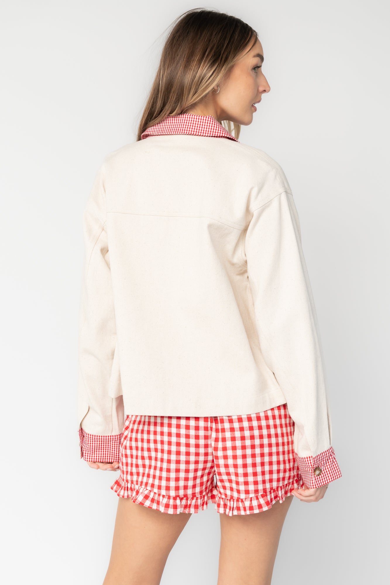 Scout Jacket | Ivory + Red Gingham