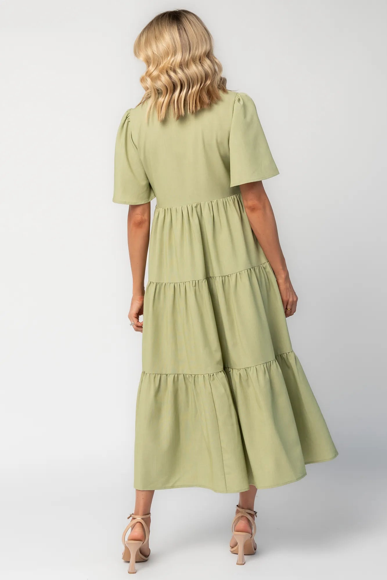 Westbury Tiered Midi Dress | Sage