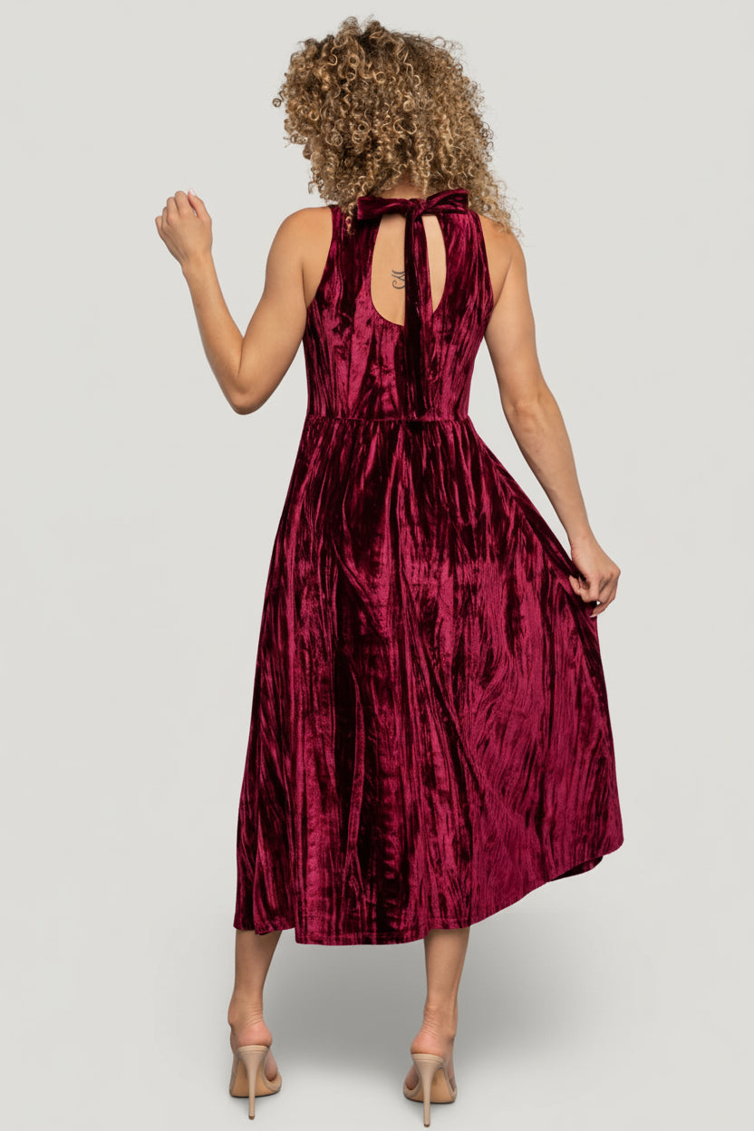 cranberry fall dress Cranberry Spritz Velvet Babydoll Dress in Red