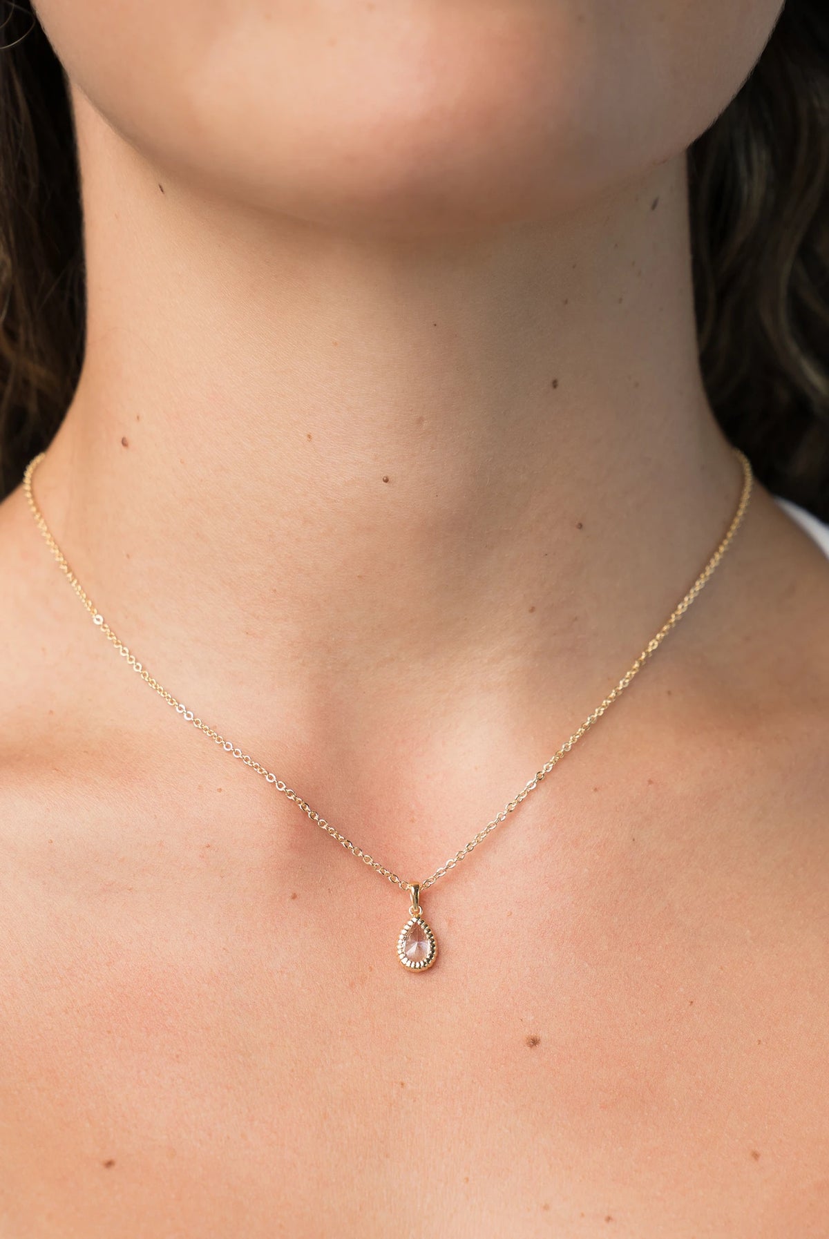 Christy Teardrop Pendant Necklace | Gold