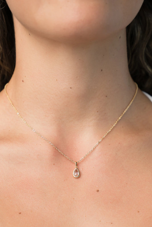 Christy Teardrop Pendant Necklace | Gold