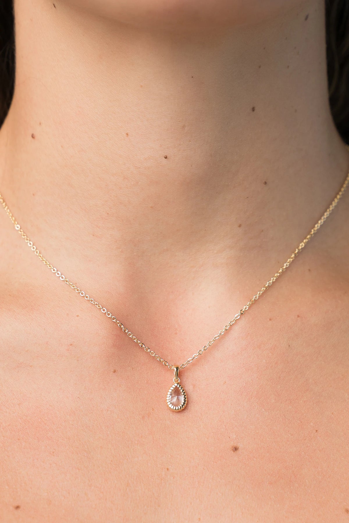 Christy Teardrop Pendant Necklace | Gold