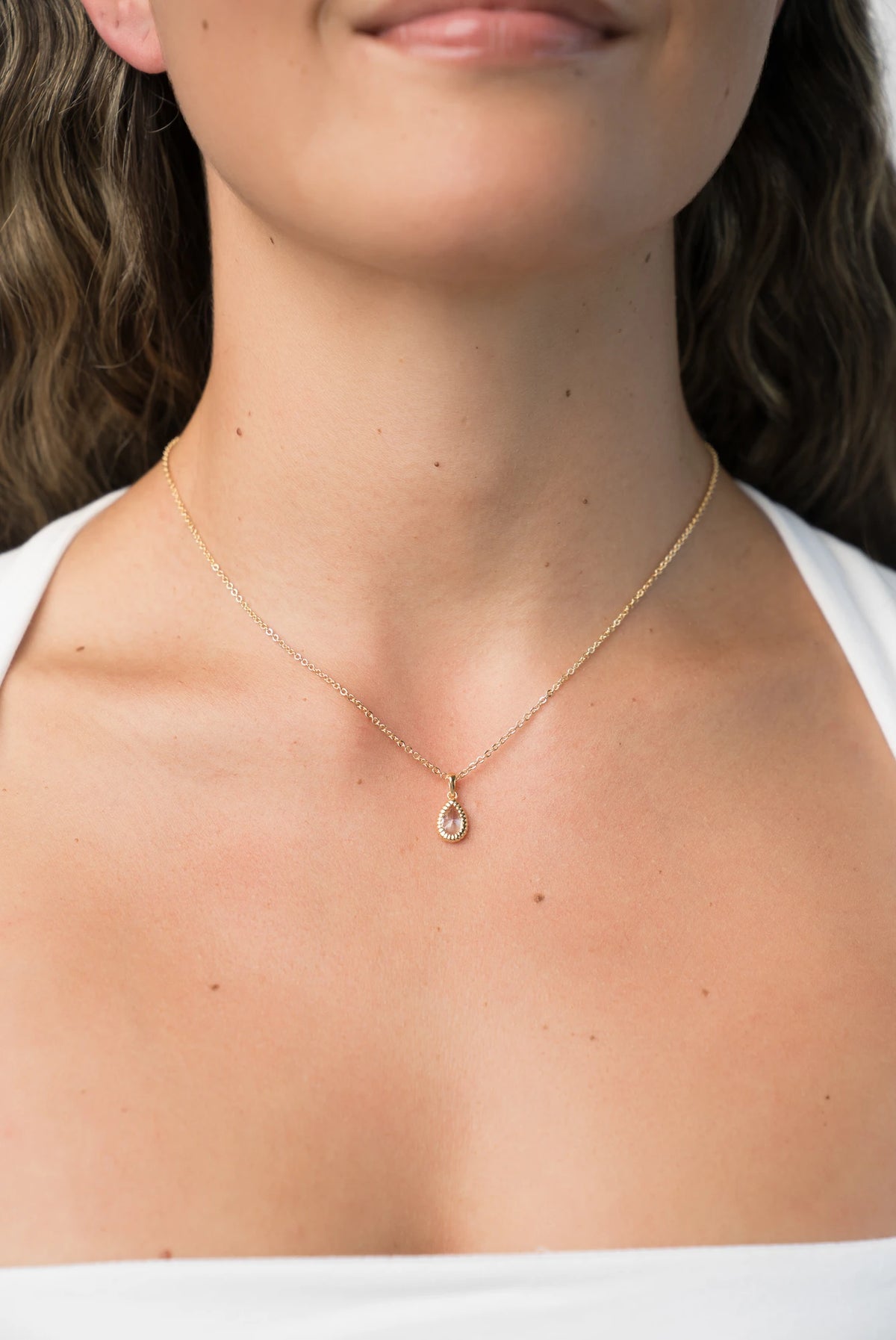 Christy Teardrop Pendant Necklace | Gold