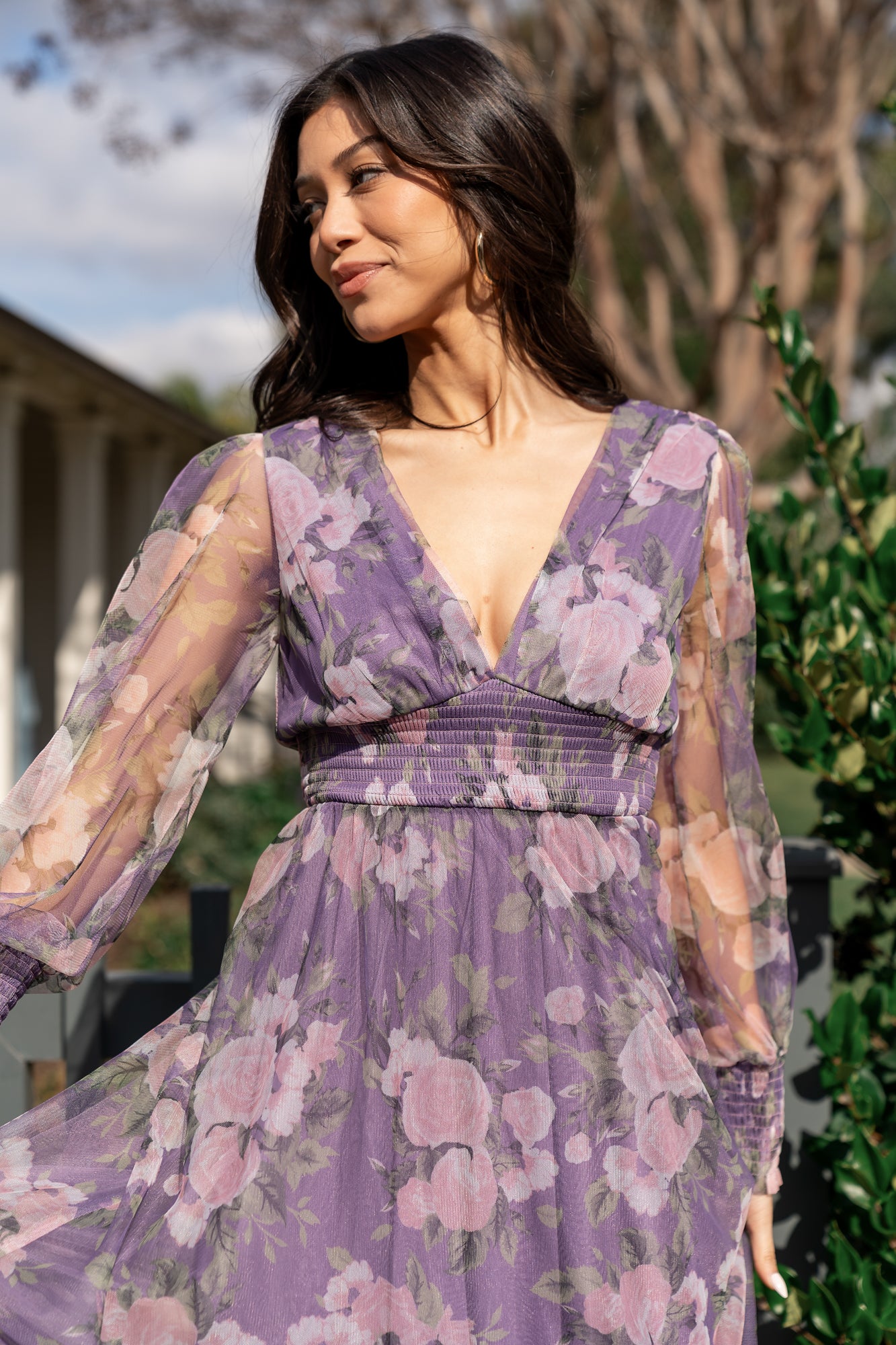 Layla Tulle Maxi Dress | Lavender + Blush Floral Layla Tulle Maxi Dress | Lavender + Blush Floral