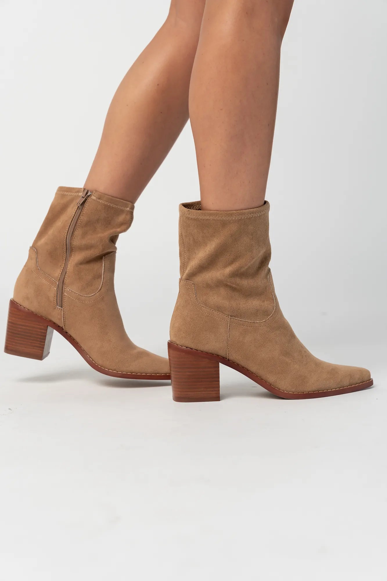 Blake Block Heel Ankle Boot | Sand