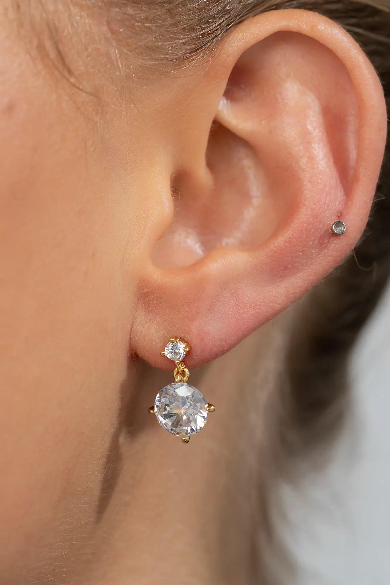 Lunette Drop Earrings | Gold