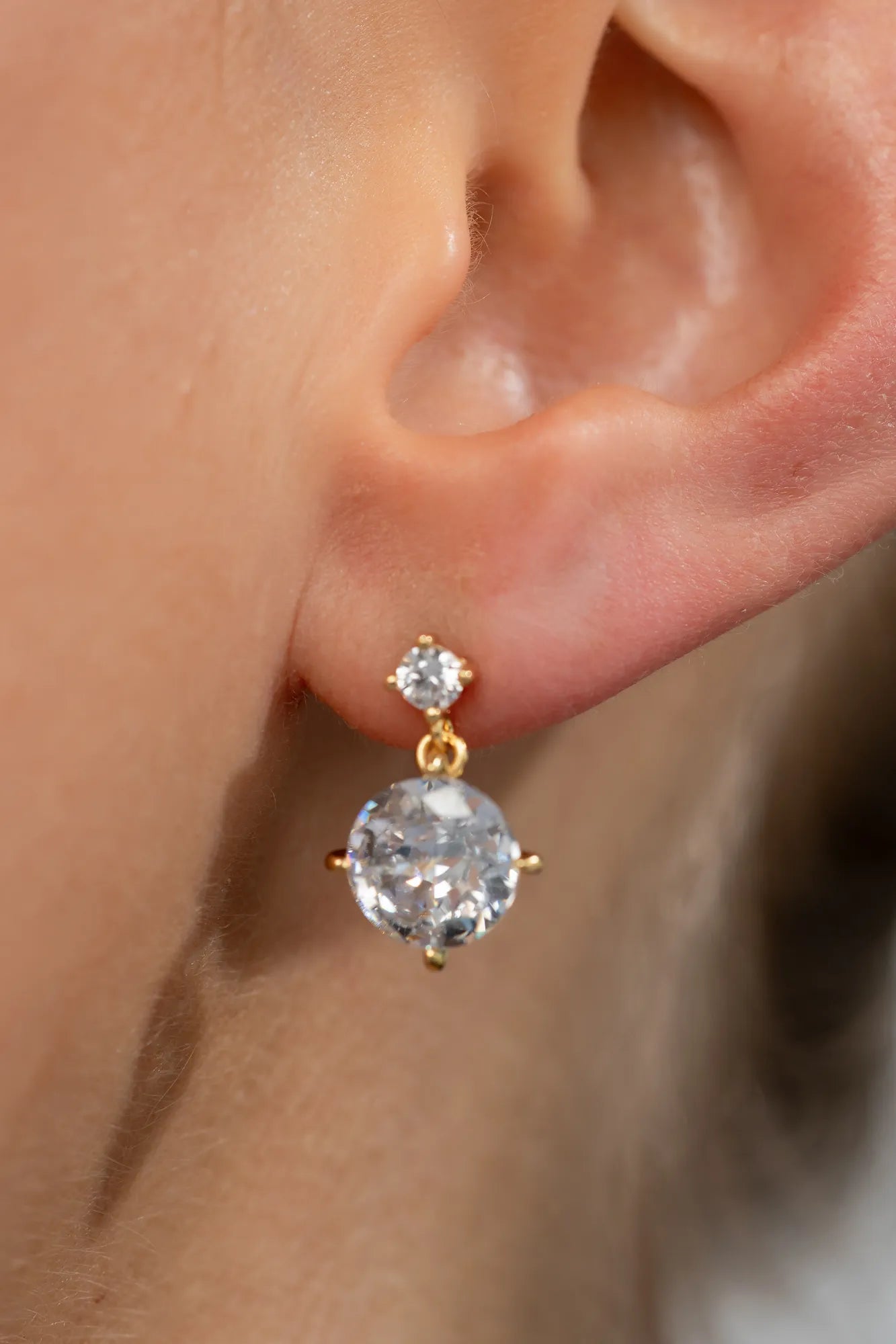 Lunette Drop Earrings | Gold