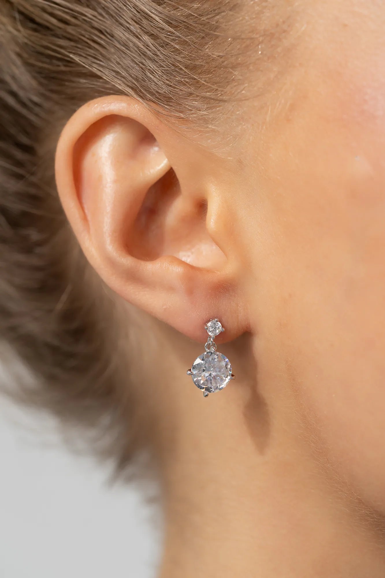 Lunette Drop Earrings | Silver