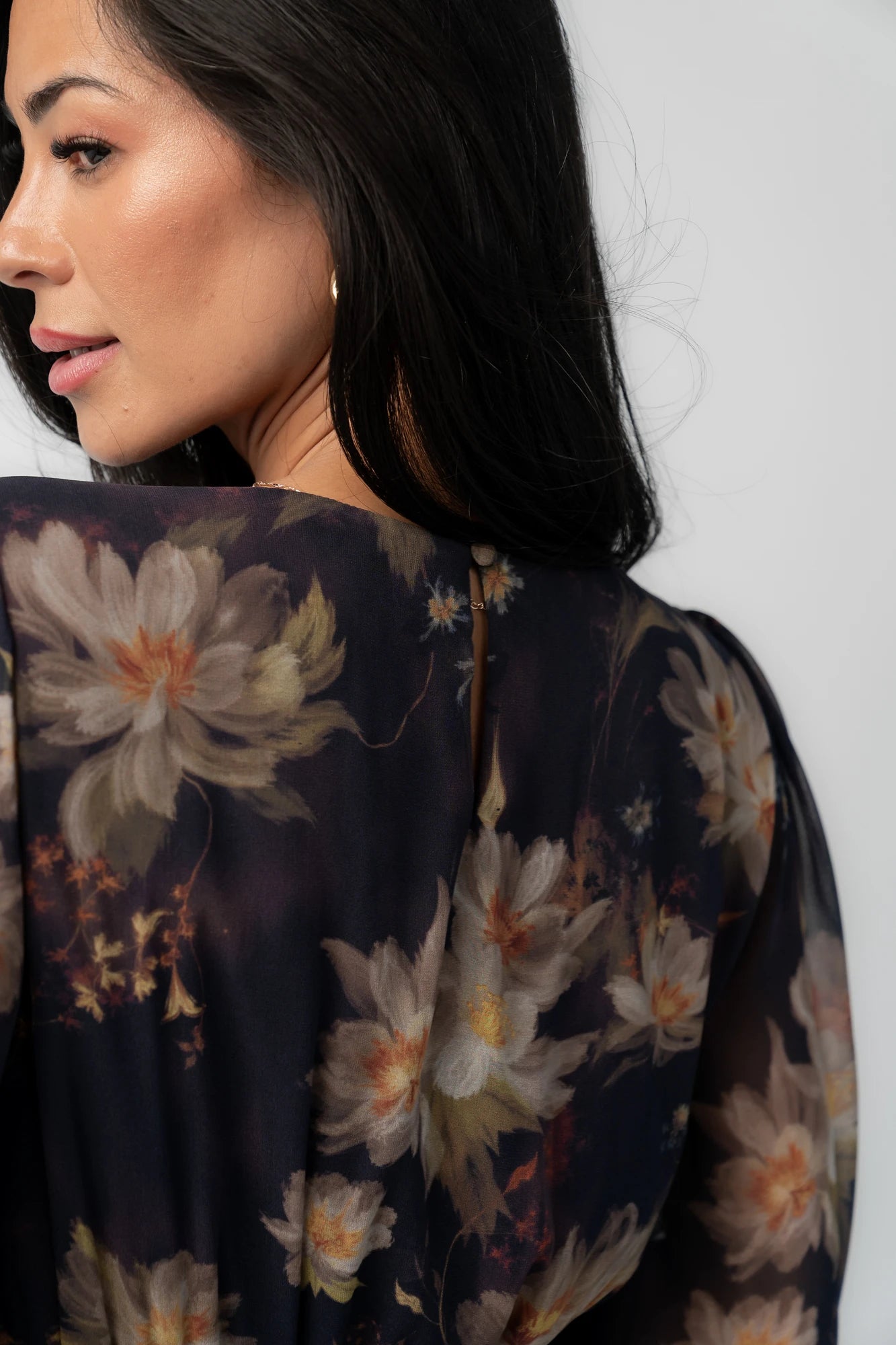 Mariella Tiered Maxi Dress | Midnight Gold Floral