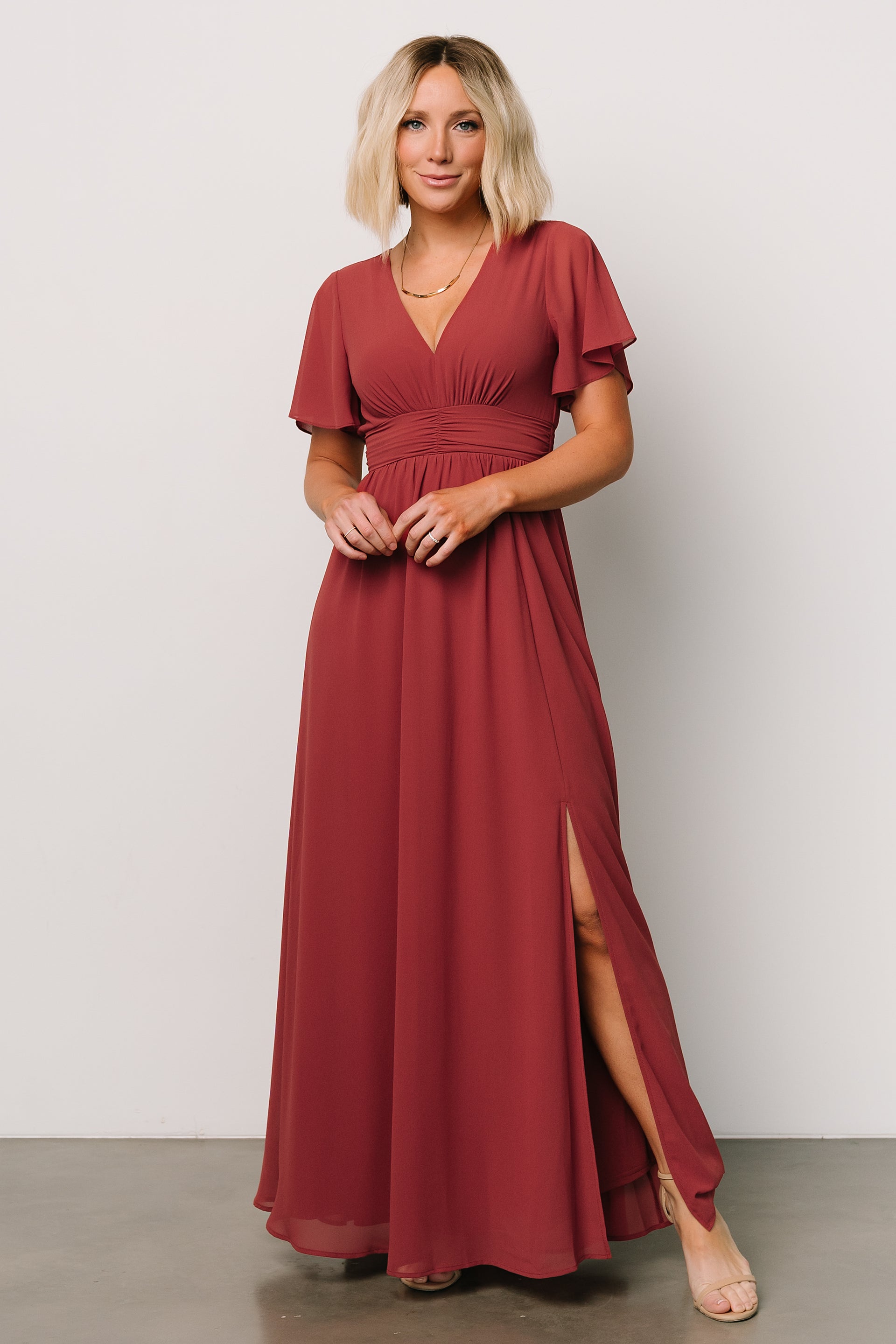 Baltic Born Womens Ramona Maxi Dress | Terracotta | Size: XS